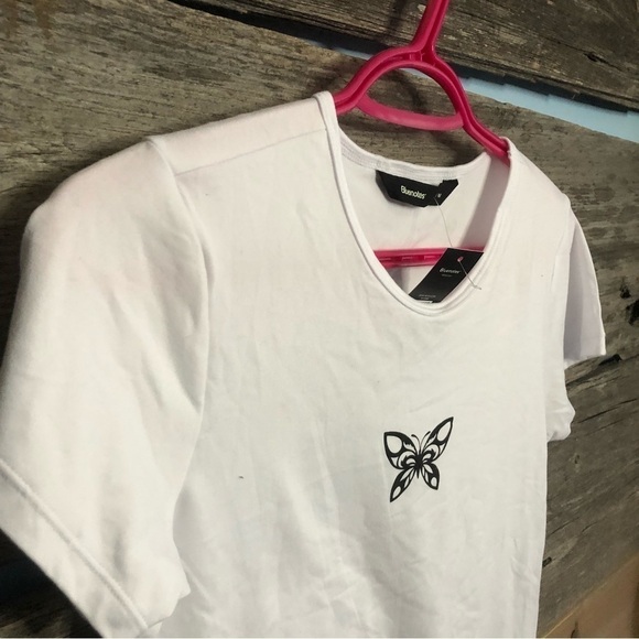 bluenotes Size Med NWT White, Butterfly Baby Tee - Picture 2 of 5